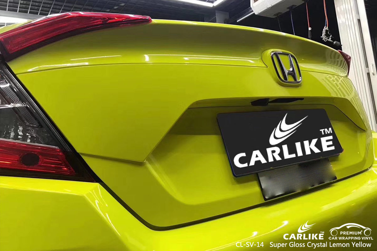 CL-SV-14 SUPER GLOSS CRYSTAL LEMON YELLOW CAR WRAP VINYL for HONDA