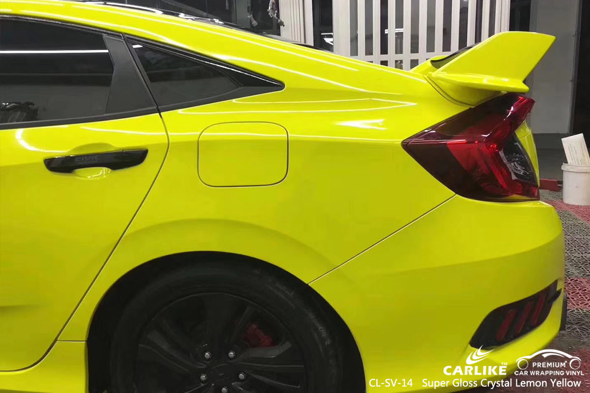 CL-SV-14 SUPER GLOSS CRYSTAL LEMON YELLOW CAR WRAP VINYL for HONDA