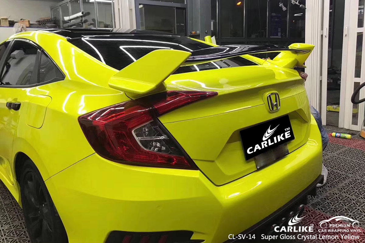 CL-SV-14 SUPER GLOSS CRYSTAL LEMON YELLOW CAR WRAP VINYL for HONDA