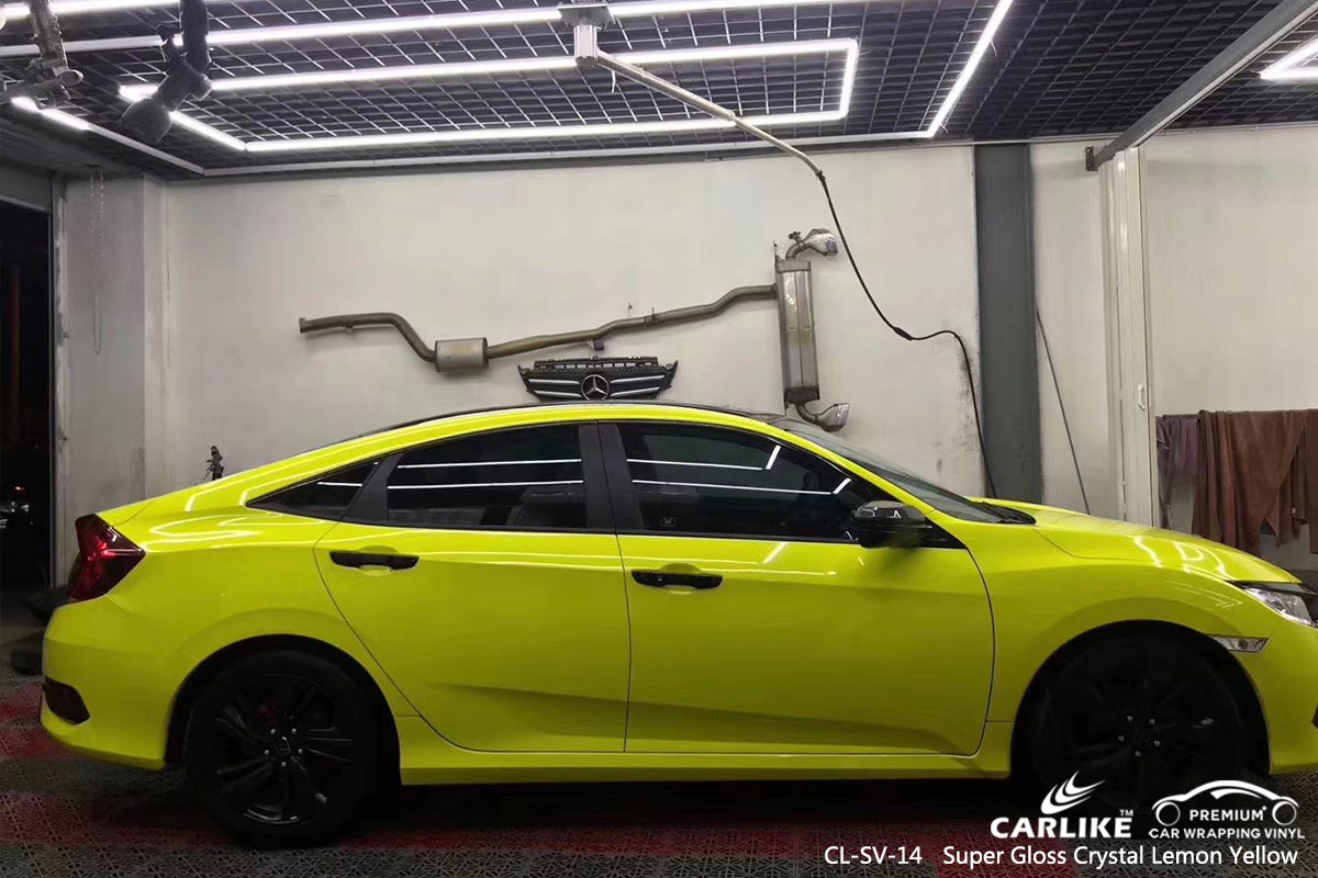 CL-SV-14 SUPER GLOSS CRYSTAL LEMON YELLOW CAR WRAP VINYL for HONDA