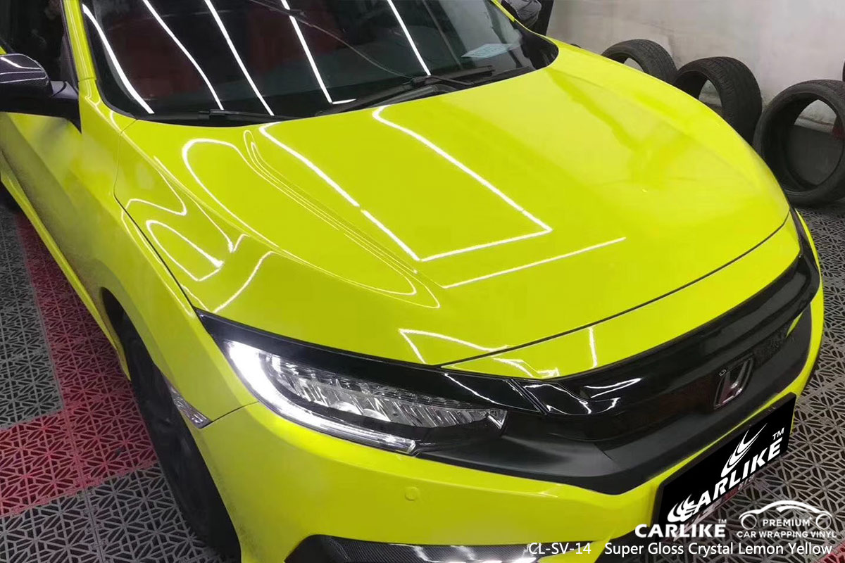 CL-SV-14 SUPER GLOSS CRYSTAL LEMON YELLOW CAR WRAP VINYL for HONDA