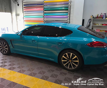 CL-SV-21 سوبر لامعة كريستال السماء الزرقاء السيارات التفاف سيارتي ل PORSCHE كرواتيا