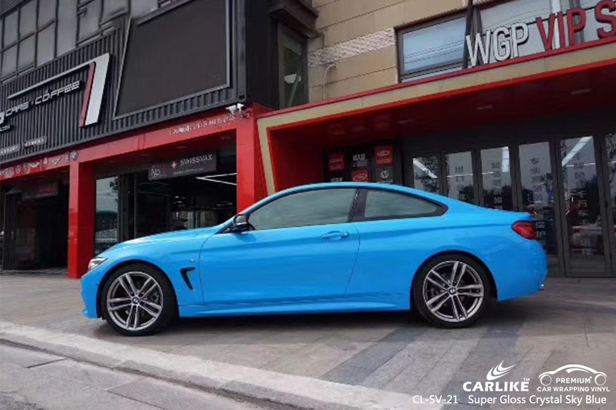 CL-SV-21 SUPER GLOSS CRYSTAL SKY BLUE CAR WRAP VINYL for BMW