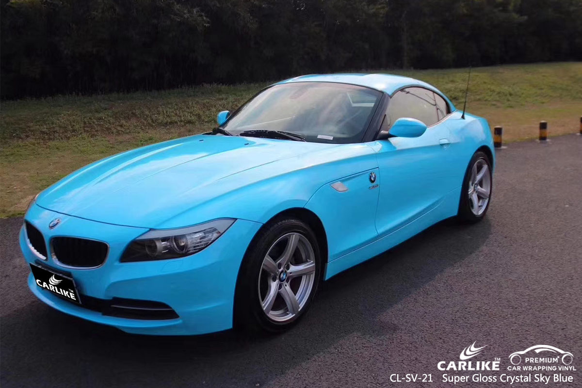 CL-SV-21 SUPER GLOSS CRYSTAL SKY BLUE CAR WRAP VINYL for BMW