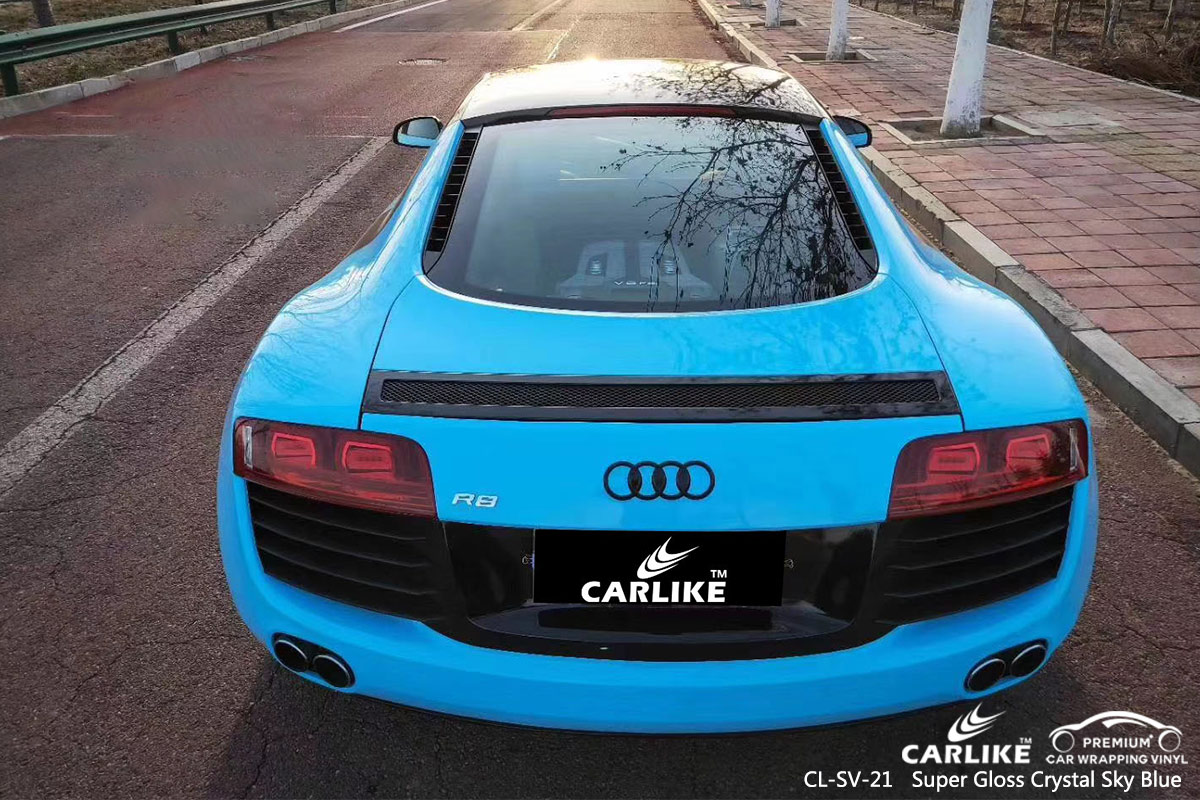 CL-SV-21 SUPER GLOSS CRYSTAL SKY BLUE CAR WRAP VINYL for AUDI