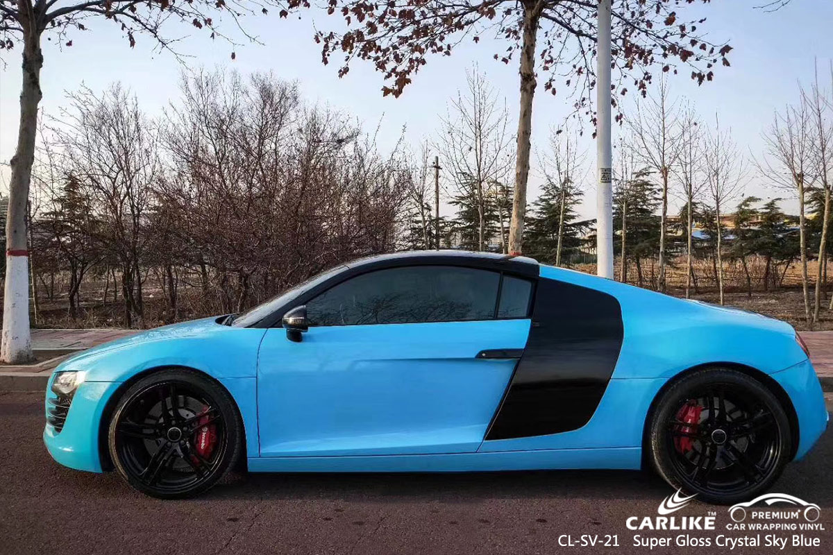 CL-SV-21 SUPER GLOSS CRYSTAL SKY BLUE CAR WRAP VINYL for AUDI