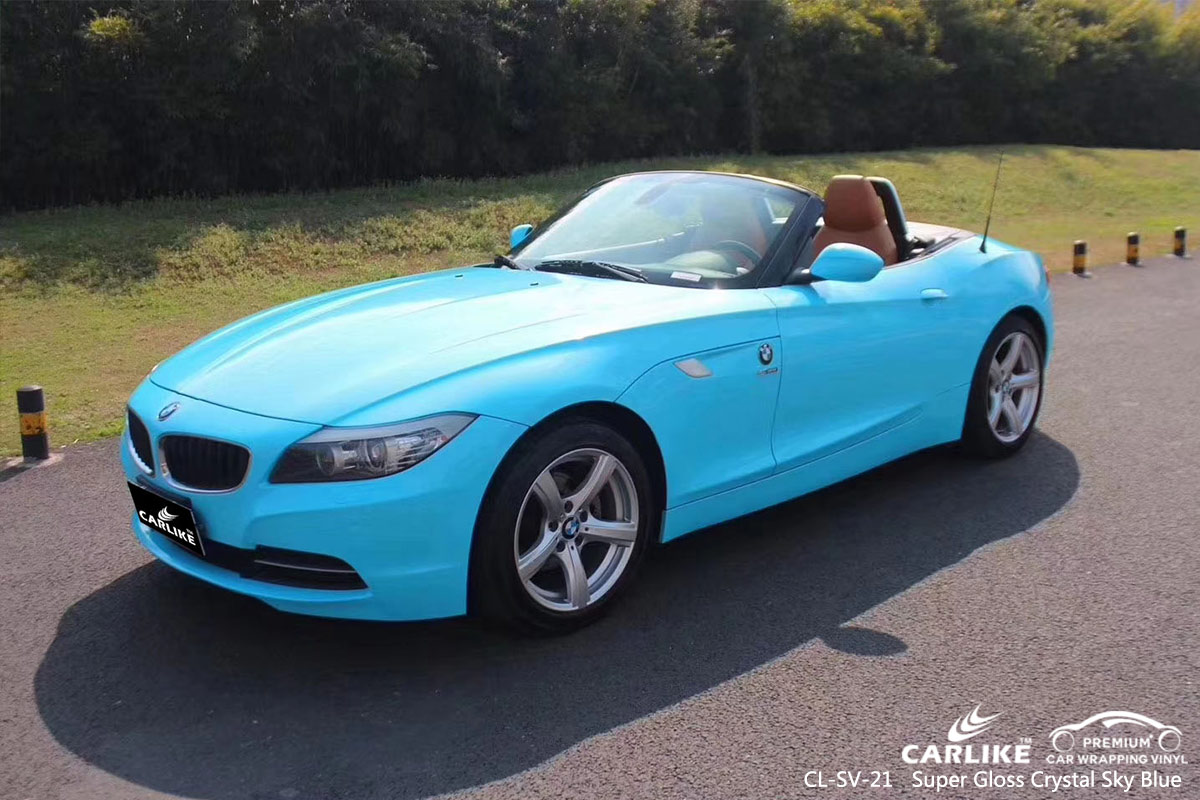 CL-SV-21 SUPER GLOSS CRYSTAL SKY BLUE CAR WRAP VINYL for BMW