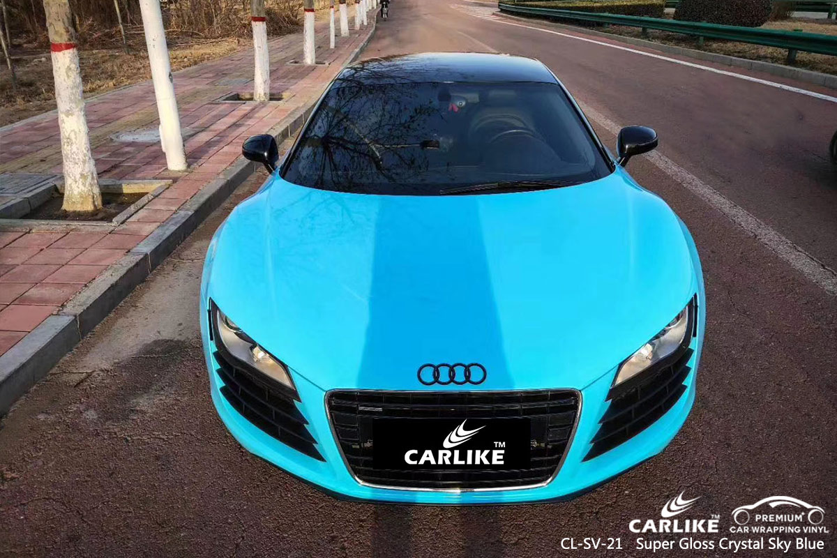 CL-SV-21 SUPER GLOSS CRYSTAL SKY BLUE CAR WRAP VINYL for AUDI