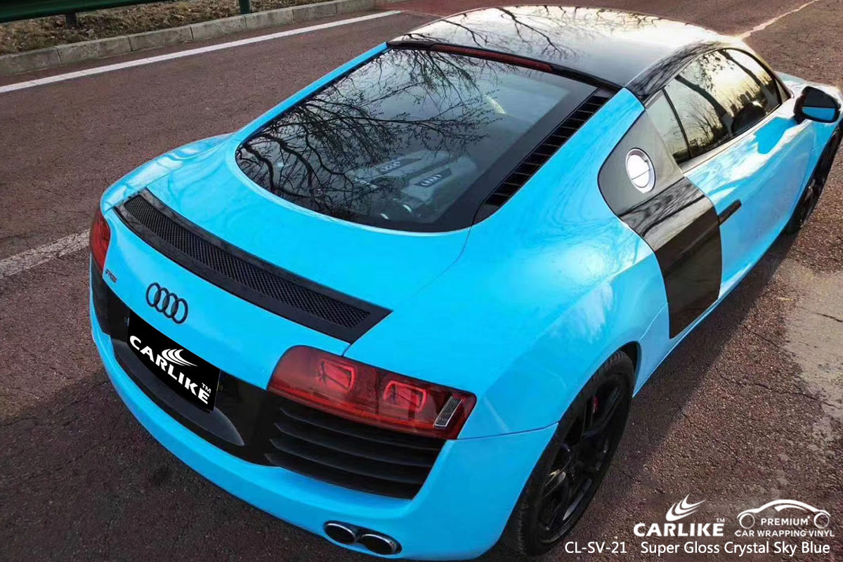 CL-SV-21 SUPER GLOSS CRYSTAL SKY BLUE CAR WRAP VINYL for AUDI