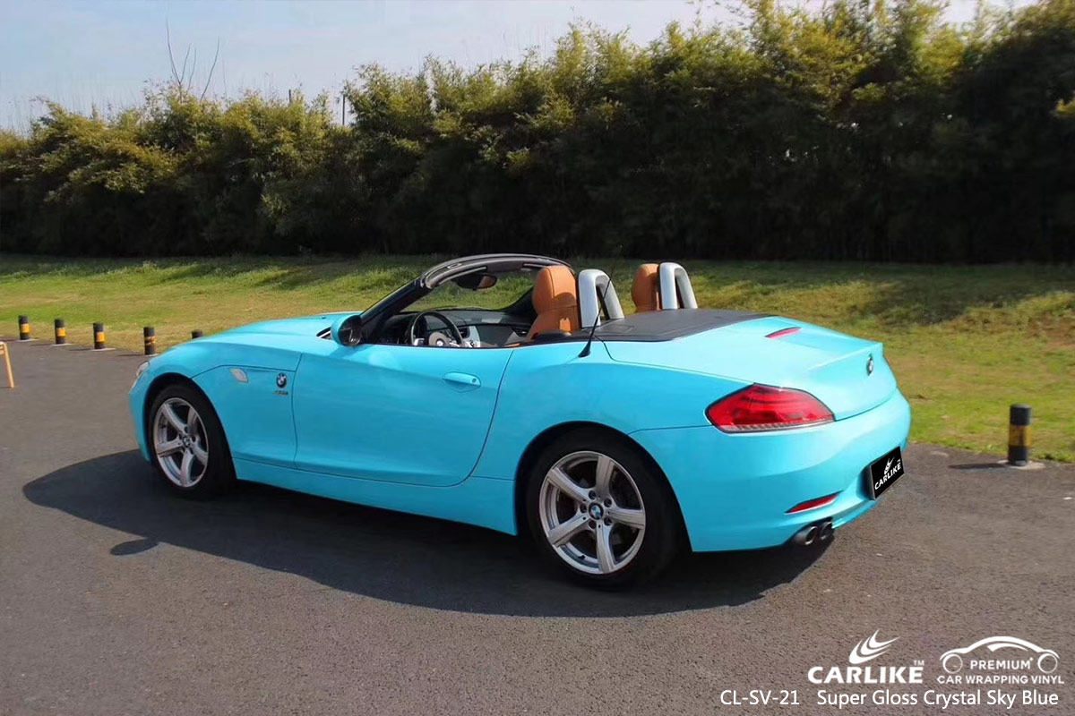 CL-SV-21 SUPER GLOSS CRYSTAL SKY BLUE CAR WRAP VINYL for BMW