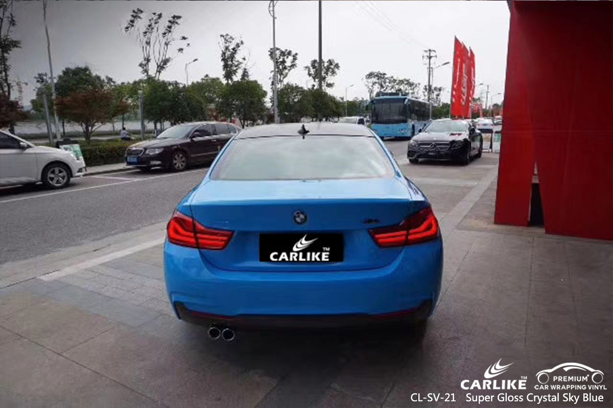 CL-SV-21 SUPER GLOSS CRYSTAL SKY BLUE CAR WRAP VINYL for BMW