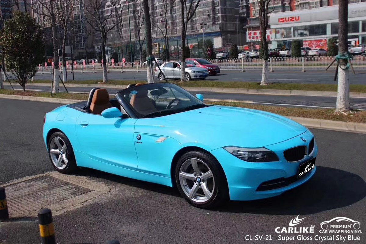 CL-SV-21 SUPER GLOSS CRYSTAL SKY BLUE CAR WRAP VINYL for BMW