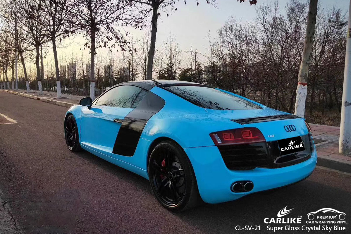 CL-SV-21 SUPER GLOSS CRYSTAL SKY BLUE CAR WRAP VINYL for AUDI