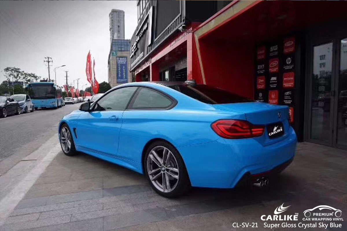CL-SV-21 SUPER GLOSS CRYSTAL SKY BLUE CAR WRAP VINYL for BMW
