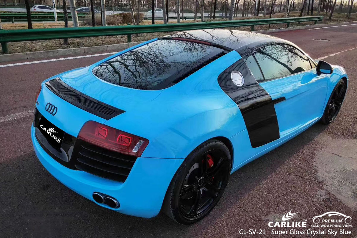 CL-SV-21 SUPER GLOSS CRYSTAL SKY BLUE CAR WRAP VINYL for AUDI