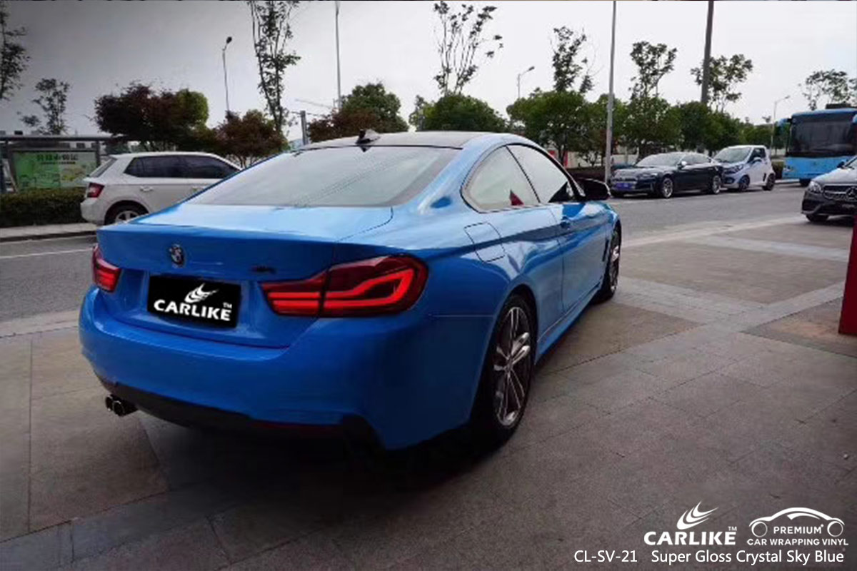 CL-SV-21 SUPER GLOSS CRYSTAL SKY BLUE CAR WRAP VINYL for BMW