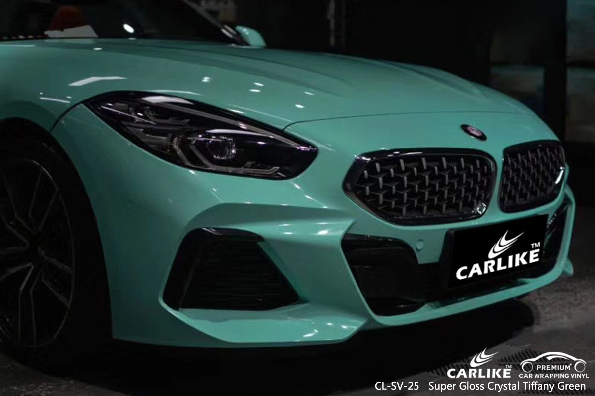 CL-SV-25 SUPER GLOSS CRYSTAL TIFFANY GREEN CAR WRAP VINYL for BMW