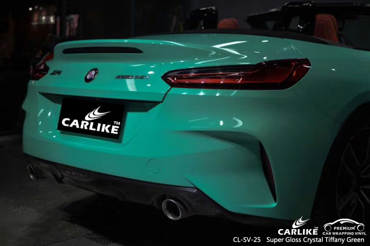 CL-SV-25 SUPER GLOSS CRYSTAL TIFFANY GREEN CAR WRAP VINYL for BMW