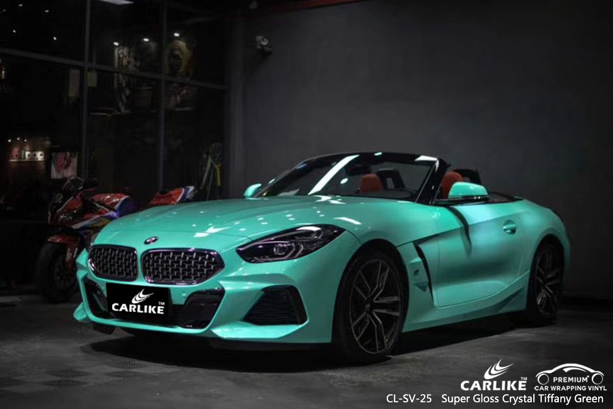 CL-SV-25 SUPER GLOSS CRYSTAL TIFFANY GREEN CAR WRAP VINYL for BMW
