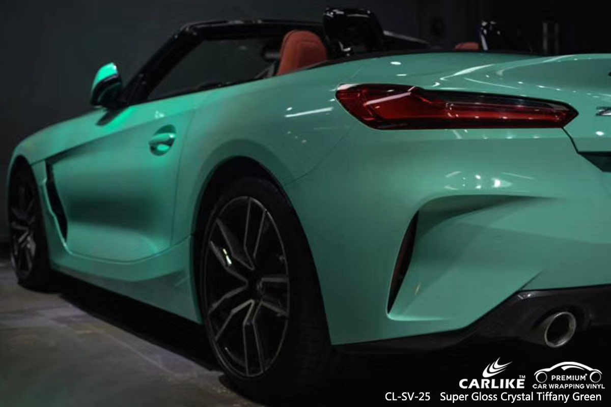 CL-SV-25 SUPER GLOSS CRYSTAL TIFFANY GREEN CAR WRAP VINYL for BMW