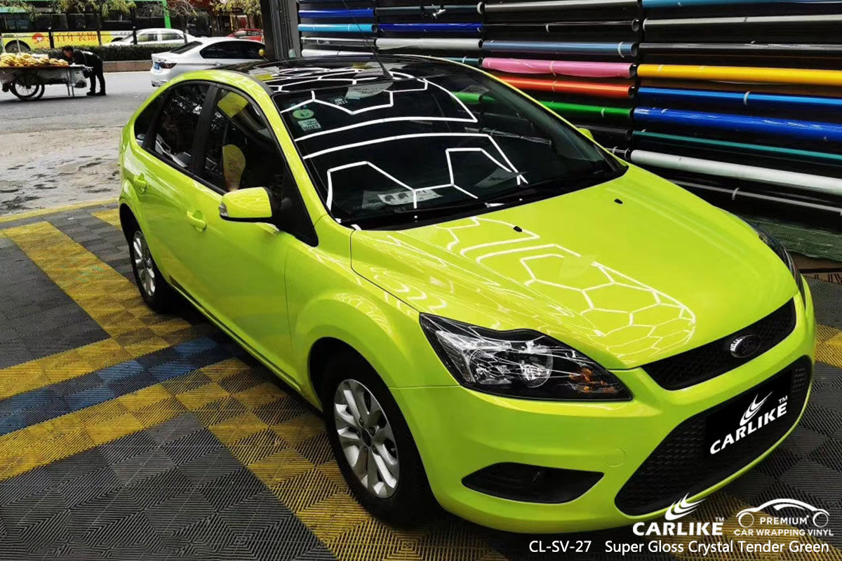 CL-SV-27 SUPER GLOSS CRYSTAL TENDER GREEN CAR WRAP VINYL for FORD