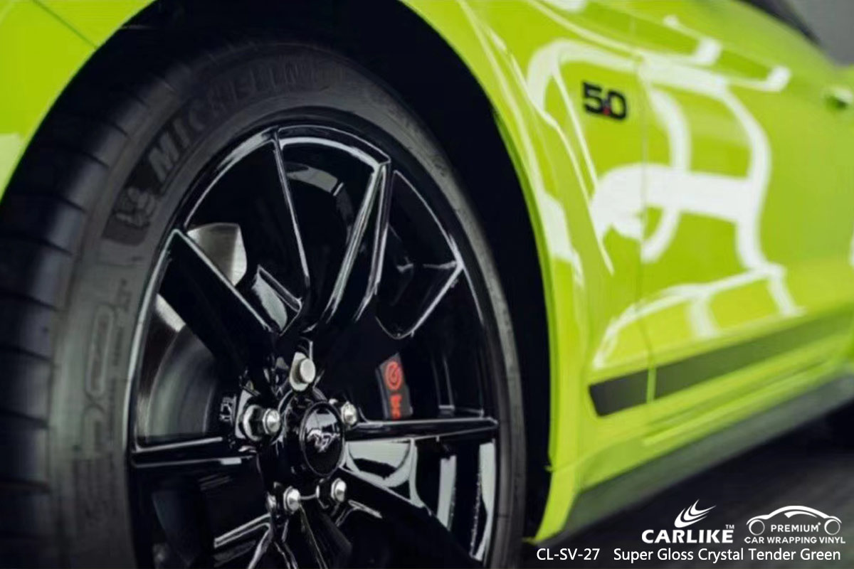 CL-SV-27 SUPER GLOSS CRYSTAL TENDER GREEN CAR WRAP VINYL for FORD MUSTANG