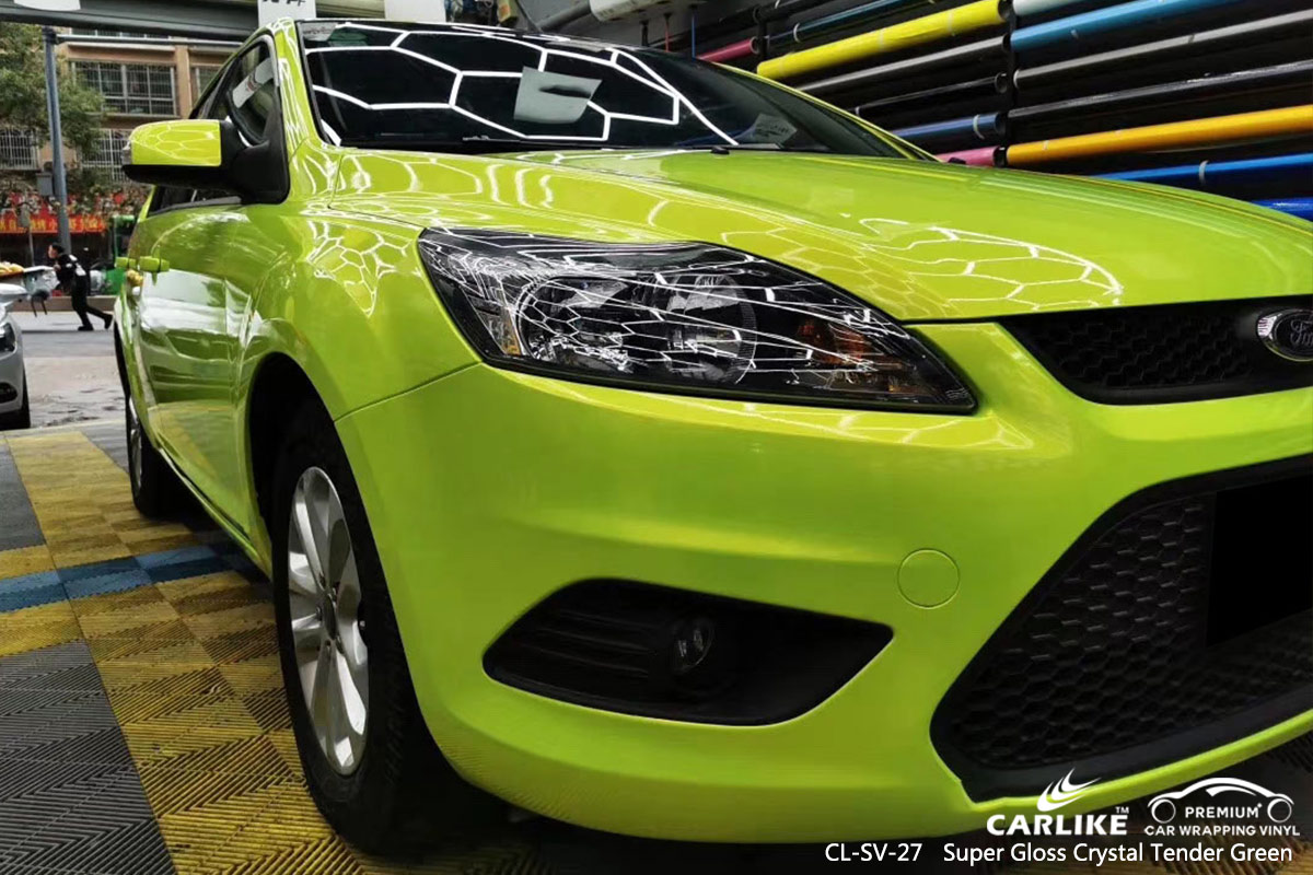 CL-SV-27 SUPER GLOSS CRYSTAL TENDER GREEN CAR WRAP VINYL for FORD