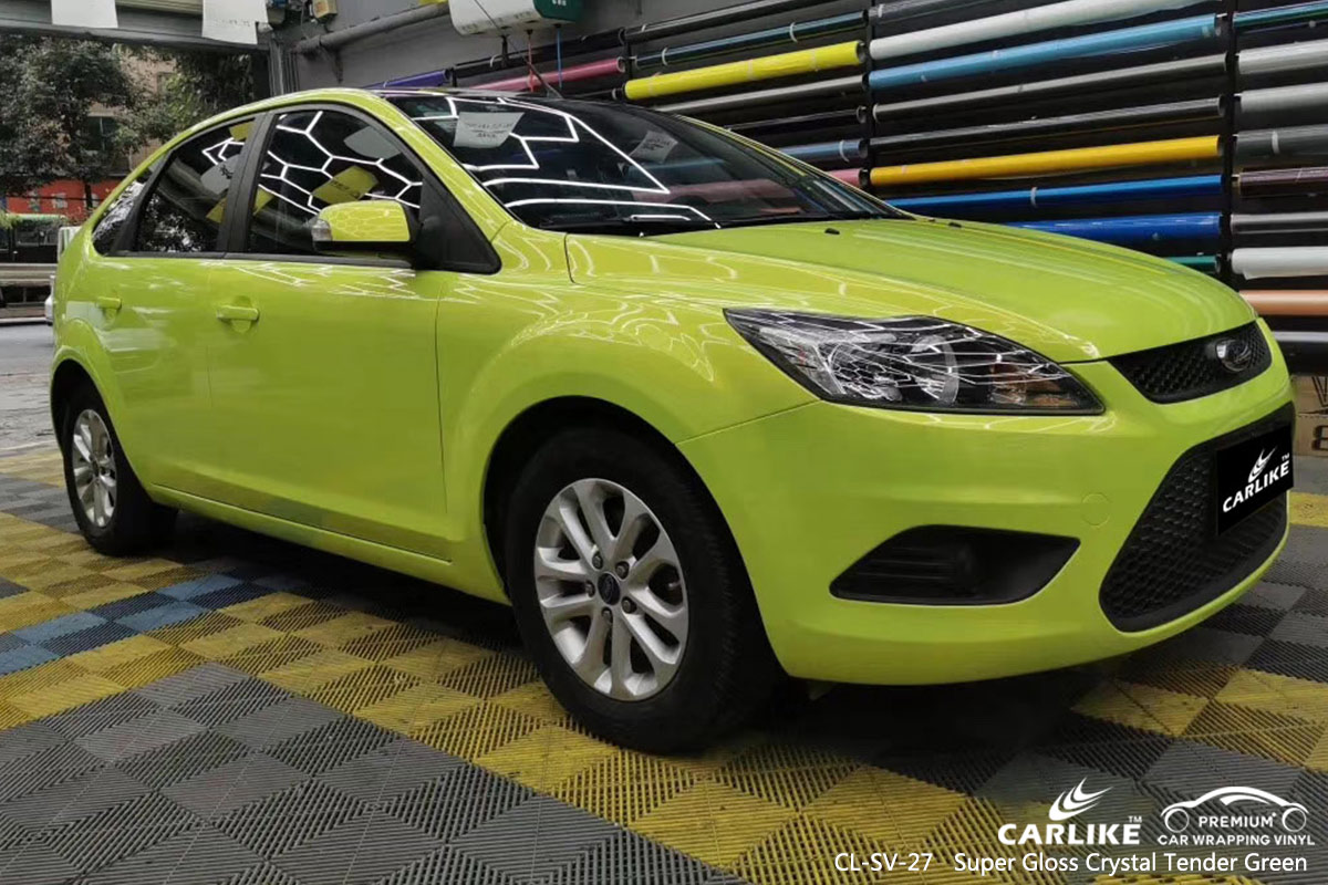 CL-SV-27 SUPER GLOSS CRYSTAL TENDER GREEN CAR WRAP VINYL for FORD