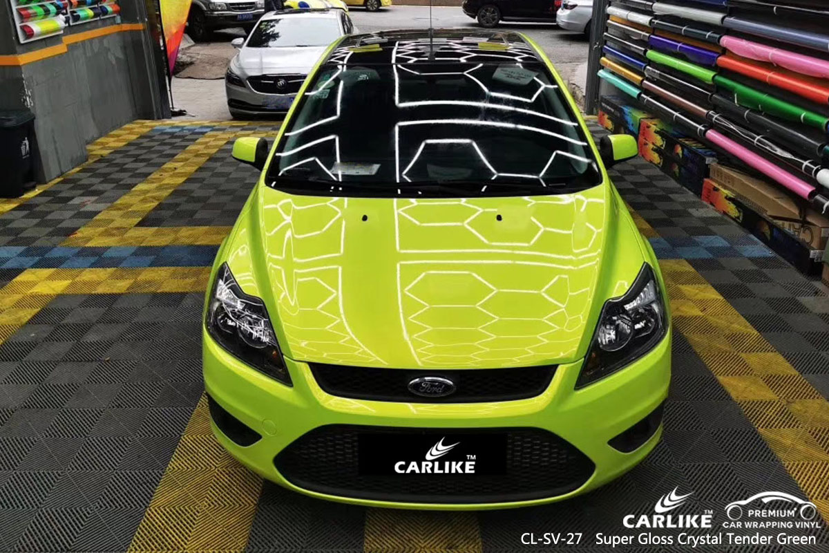 CL-SV-27 SUPER GLOSS CRYSTAL TENDER GREEN CAR WRAP VINYL for FORD