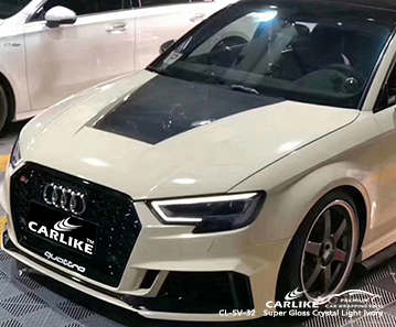 CL-SV-32 سوبر لامع كريستال ضوء العاج السيارات أفلام الفينيل سيارة لأودي لاتفيا
