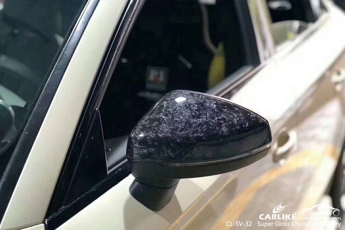 CL-SV-32 super gloss crystal light ivory car wrap vinyl for AUDI