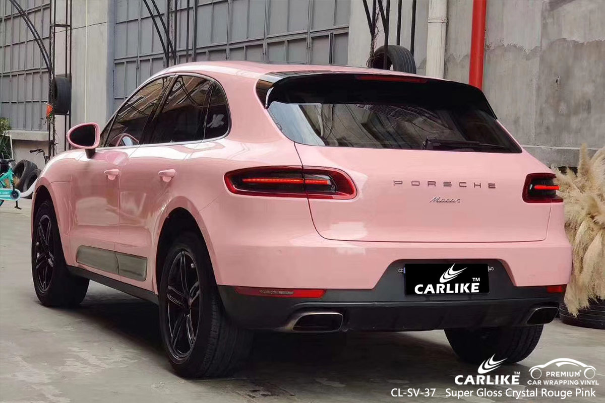 CL-SV-37 SUPER GLOSS CRYSTAL ROUGE PINK CAR WRAP VINYL for PORSCHE