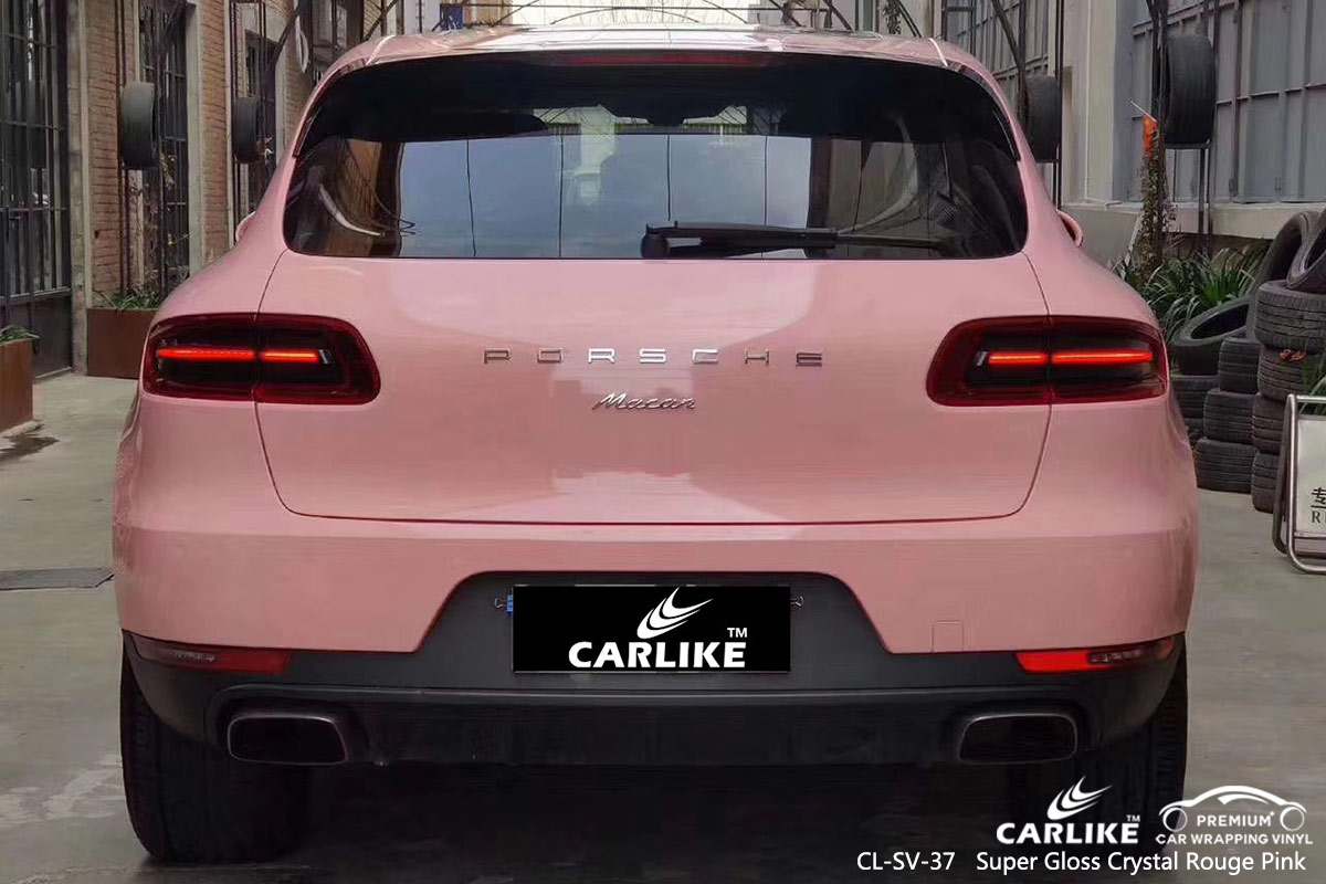 CL-SV-37 SUPER GLOSS CRYSTAL ROUGE PINK CAR WRAP VINYL for PORSCHE