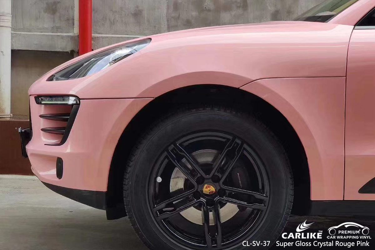 CL-SV-37 SUPER GLOSS CRYSTAL ROUGE PINK CAR WRAP VINYL for PORSCHE