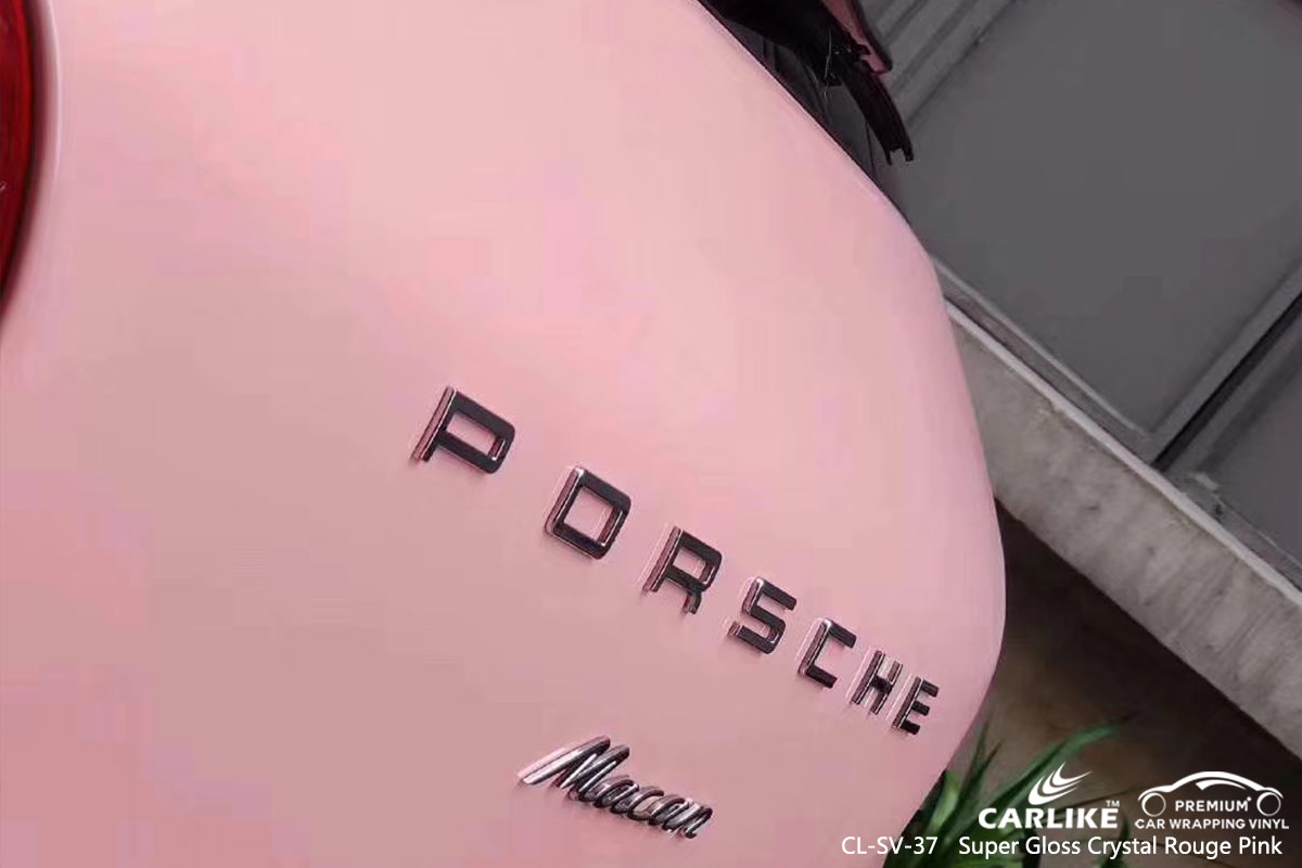 CL-SV-37 SUPER GLOSS CRYSTAL ROUGE PINK CAR WRAP VINYL for PORSCHE