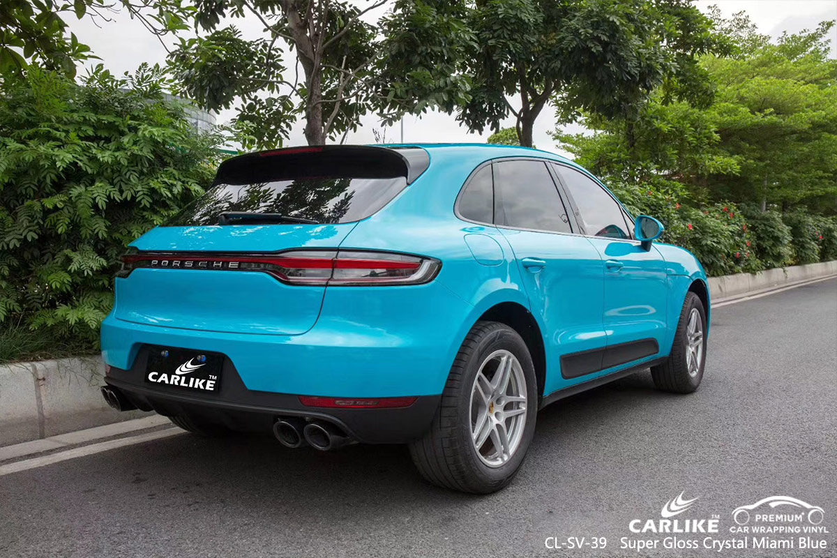 CL-SV-39 SUPER GLOSS CRYSTAL MIAMI BLUE CAR WRAP VINYL for PORSCHE