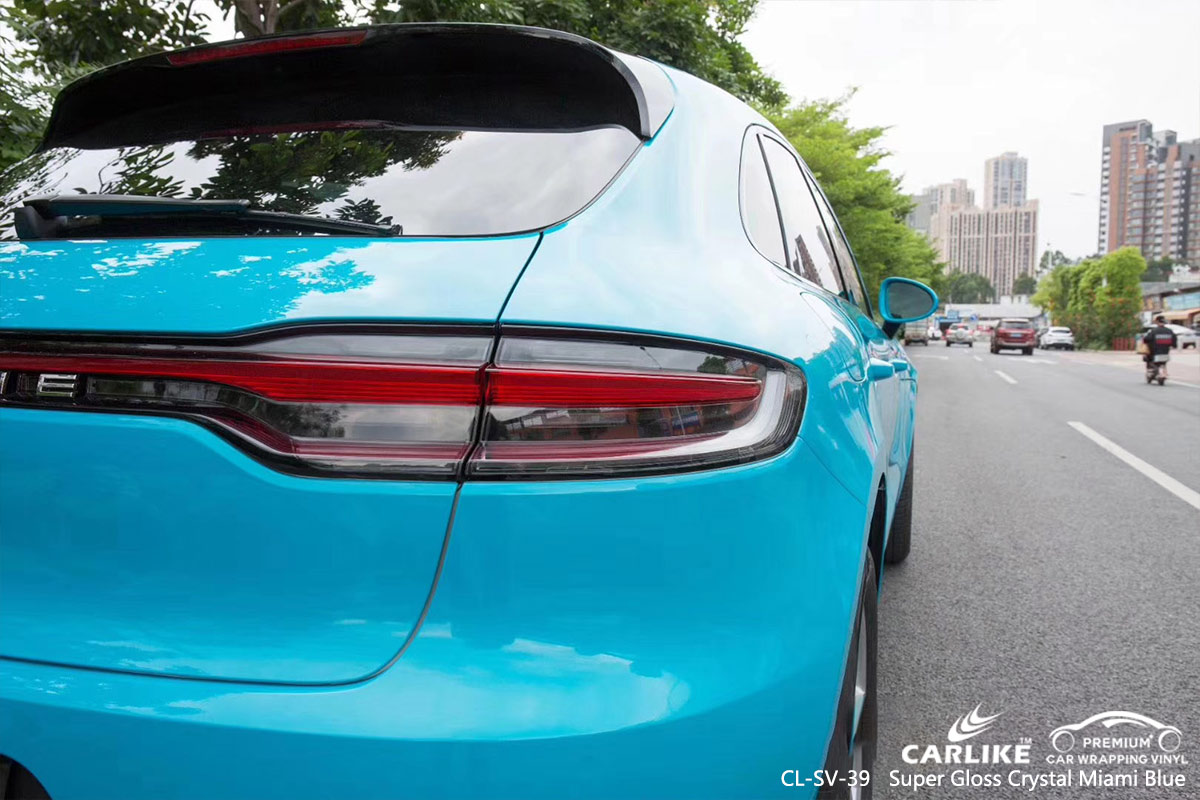 CL-SV-39 SUPER GLOSS CRYSTAL MIAMI BLUE CAR WRAP VINYL for PORSCHE