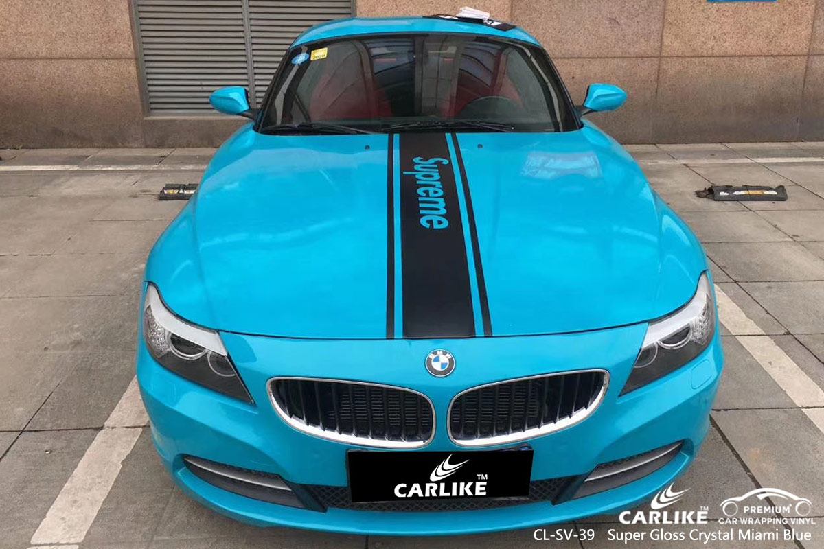 CL-SV-39 SUPER GLOSS CRYSTAL MIAMI BLUE CAR WRAP VINYL for BMW
