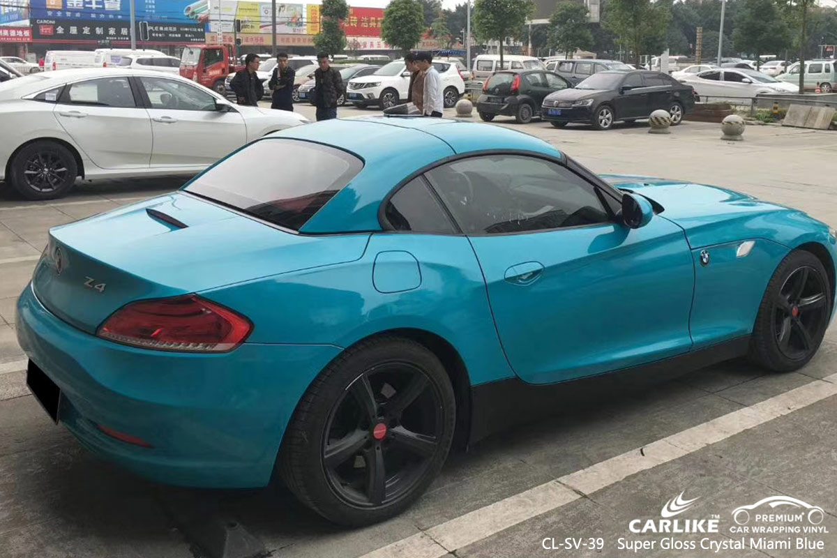 CL-SV-39 SUPER GLOSS CRYSTAL MIAMI BLUE CAR WRAP VINYL for BMW