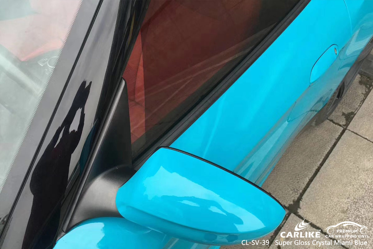 CL-SV-39 SUPER GLOSS CRYSTAL MIAMI BLUE CAR WRAP VINYL for BMW