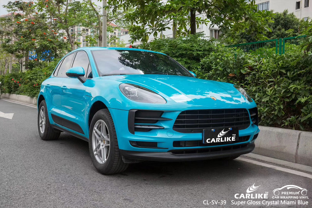 CL-SV-39 SUPER GLOSS CRYSTAL MIAMI BLUE CAR WRAP VINYL for PORSCHE