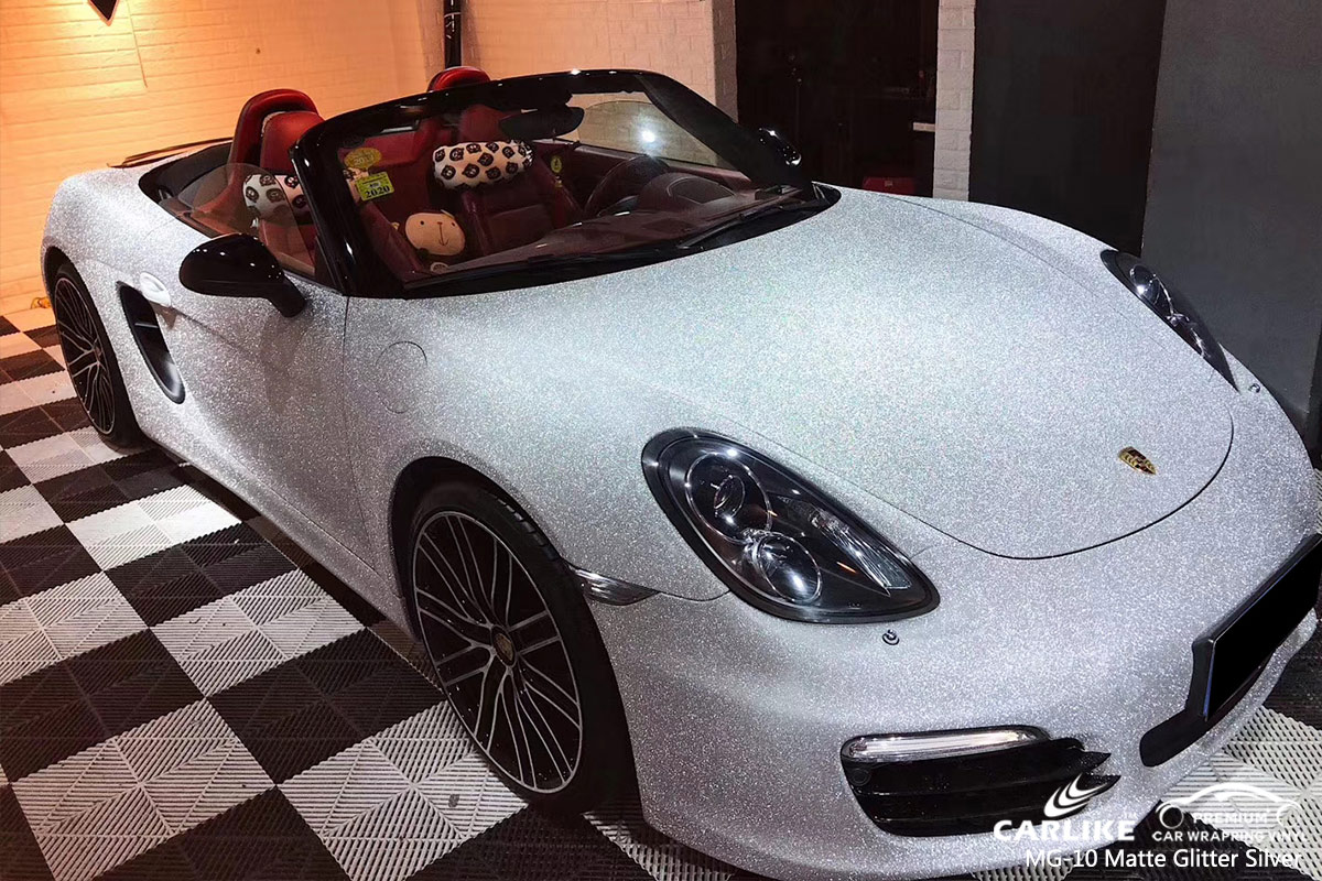 MG-10 matte glitter silver vinyl matte car wrap for PORSCHE Greenland