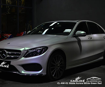 CL-AW-01 matte aurora white to green red car vinyl films for MERCEDES-BENZ
