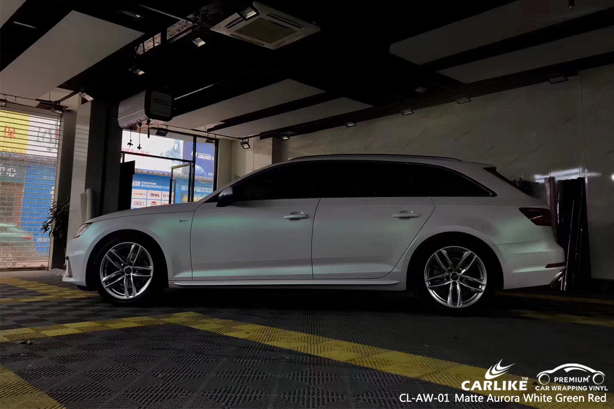 CL-AW-01 matte aurora white to green red car foil vinyl films for AUDI Tallahassee