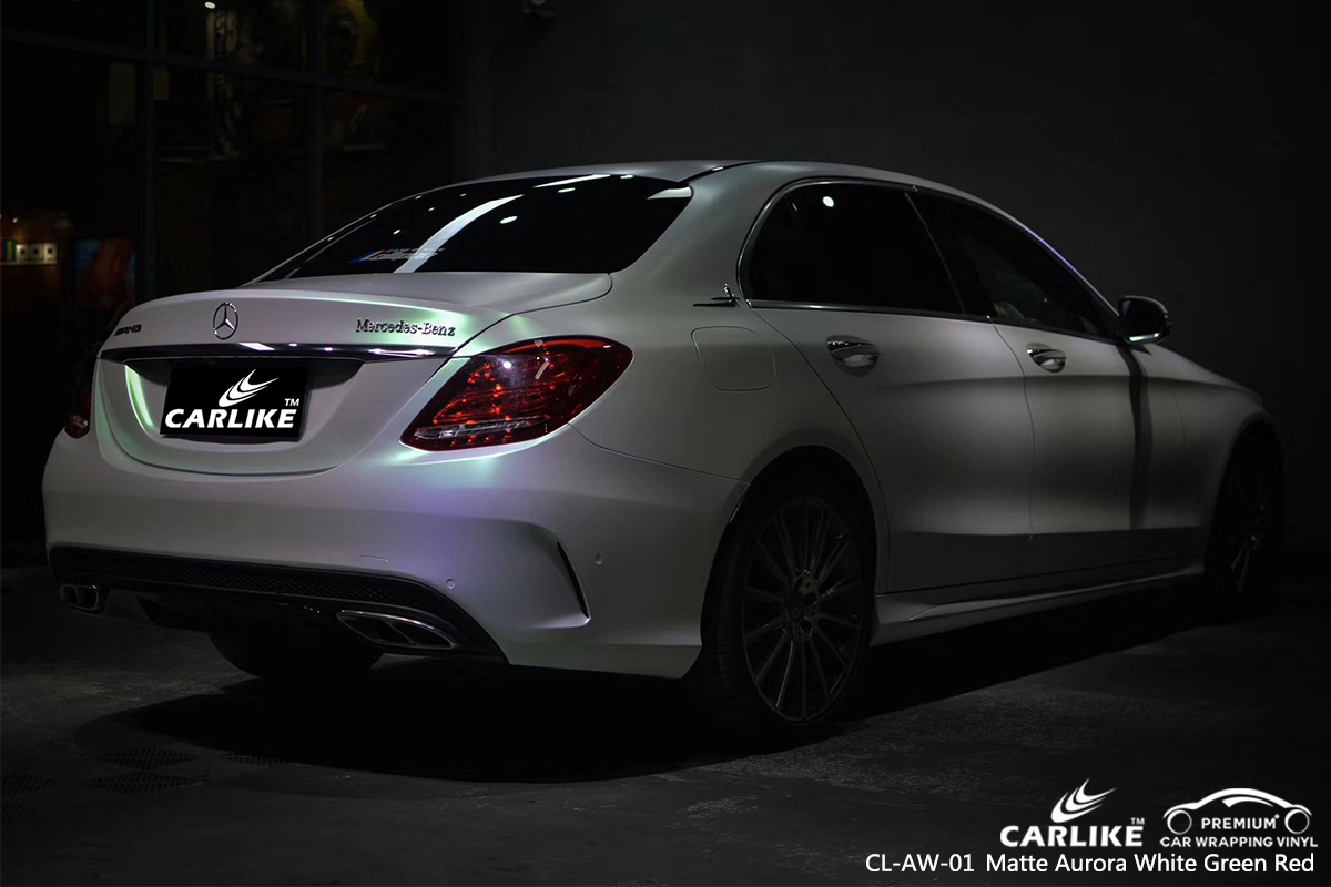 CL-AW-01 matte aurora white to green red car vinyl films for MERCEDES-BENZ Trenton