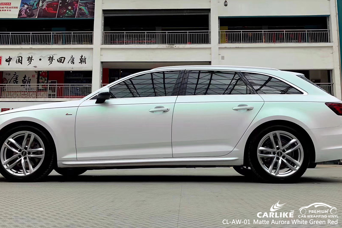 CL-AW-01 matte aurora white to green red car foil vinyl films for AUDI Tallahassee