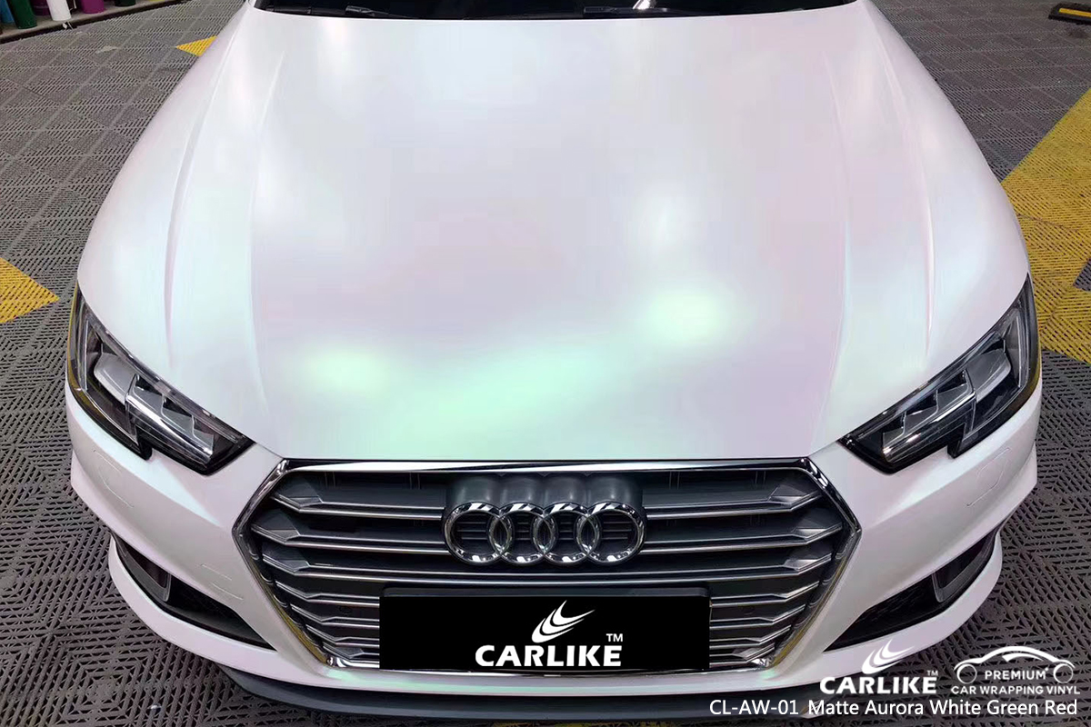 CL-AW-01 matte aurora white to green red car foil vinyl films for AUDI Tallahassee