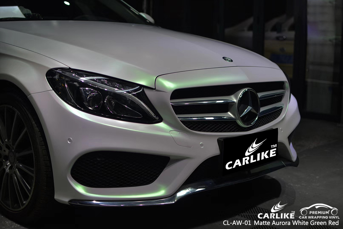 CL-AW-01 matte aurora white to green red car vinyl films for MERCEDES-BENZ Trenton