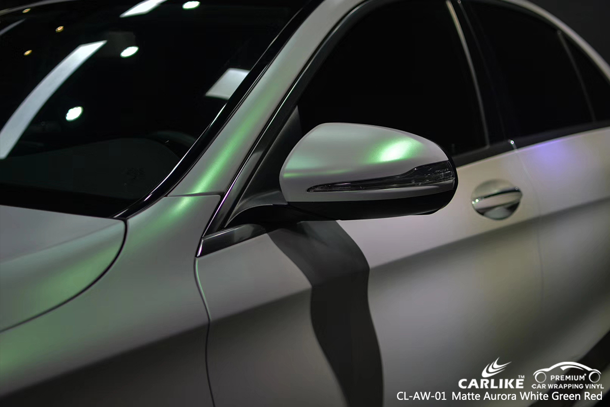 CL-AW-01 matte aurora white to green red car vinyl films for MERCEDES-BENZ Trenton