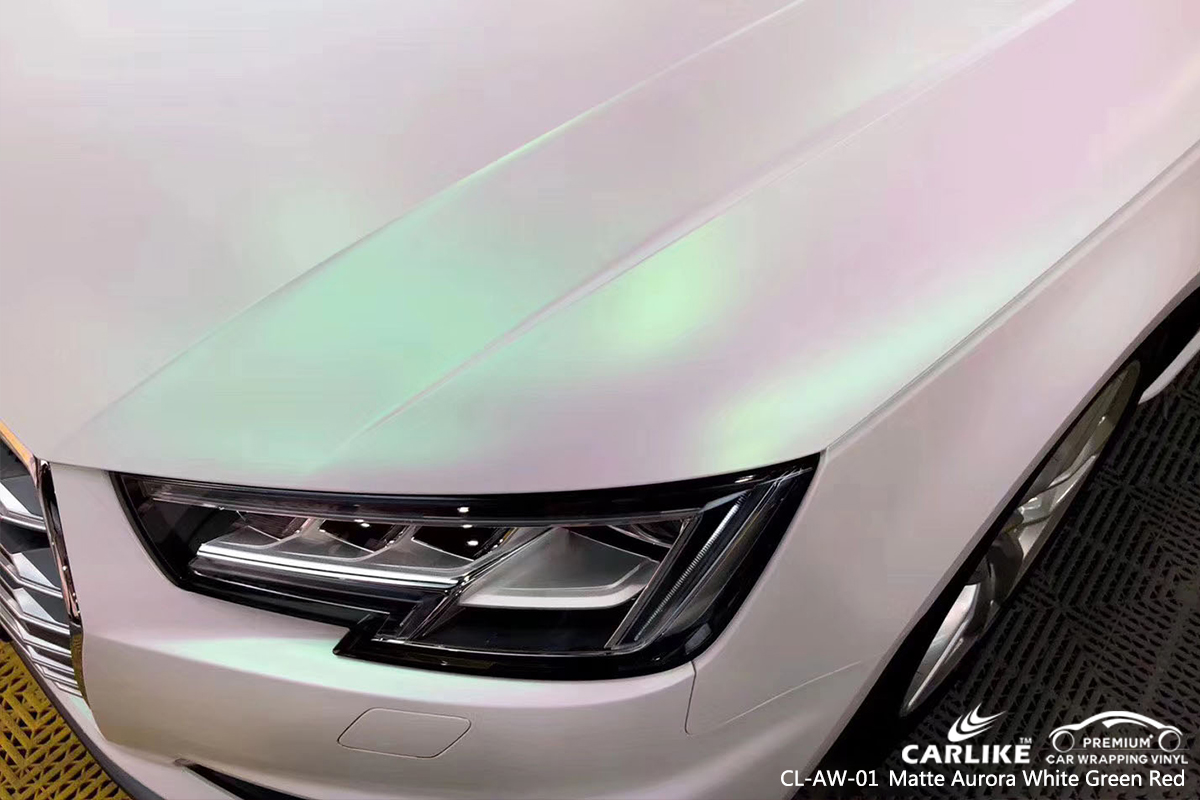 CL-AW-01 matte aurora white to green red car foil vinyl films for AUDI Tallahassee